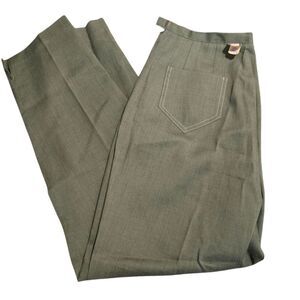 60s Vintage women's green union made high waisted‎ ankle cotton pants nwt